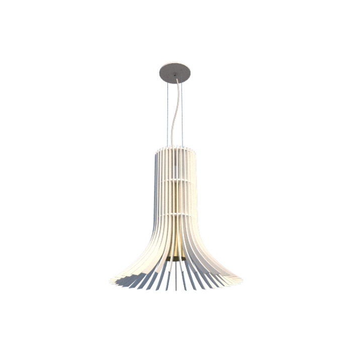 Pendente Fox Lustres Madeira Ripada 1L E27 Ø380x480mm L40