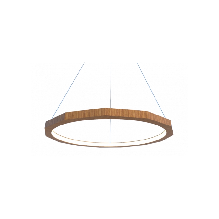 Pendente Fox Lustres Led Madeira 48 watts 3000K Ø800x40x40mm 924