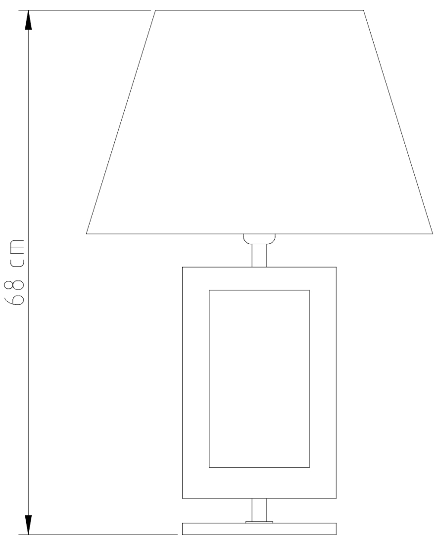 Abajur Golden Art Retângulo Latão e Madeira 660mm 1L E27 M634LTMA