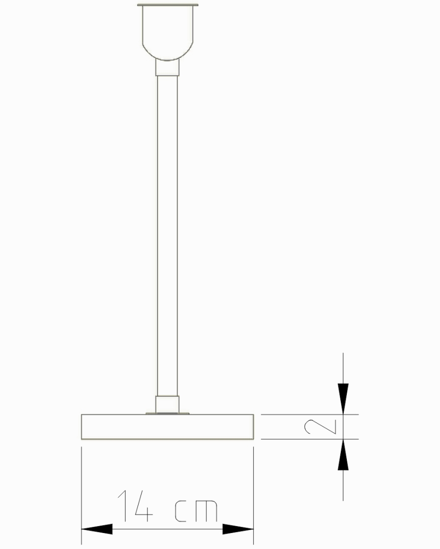 Abajur Golden Art Slim Palito 30 Haste Fixa Base Quadrada 450mm 1L E27 M622PI