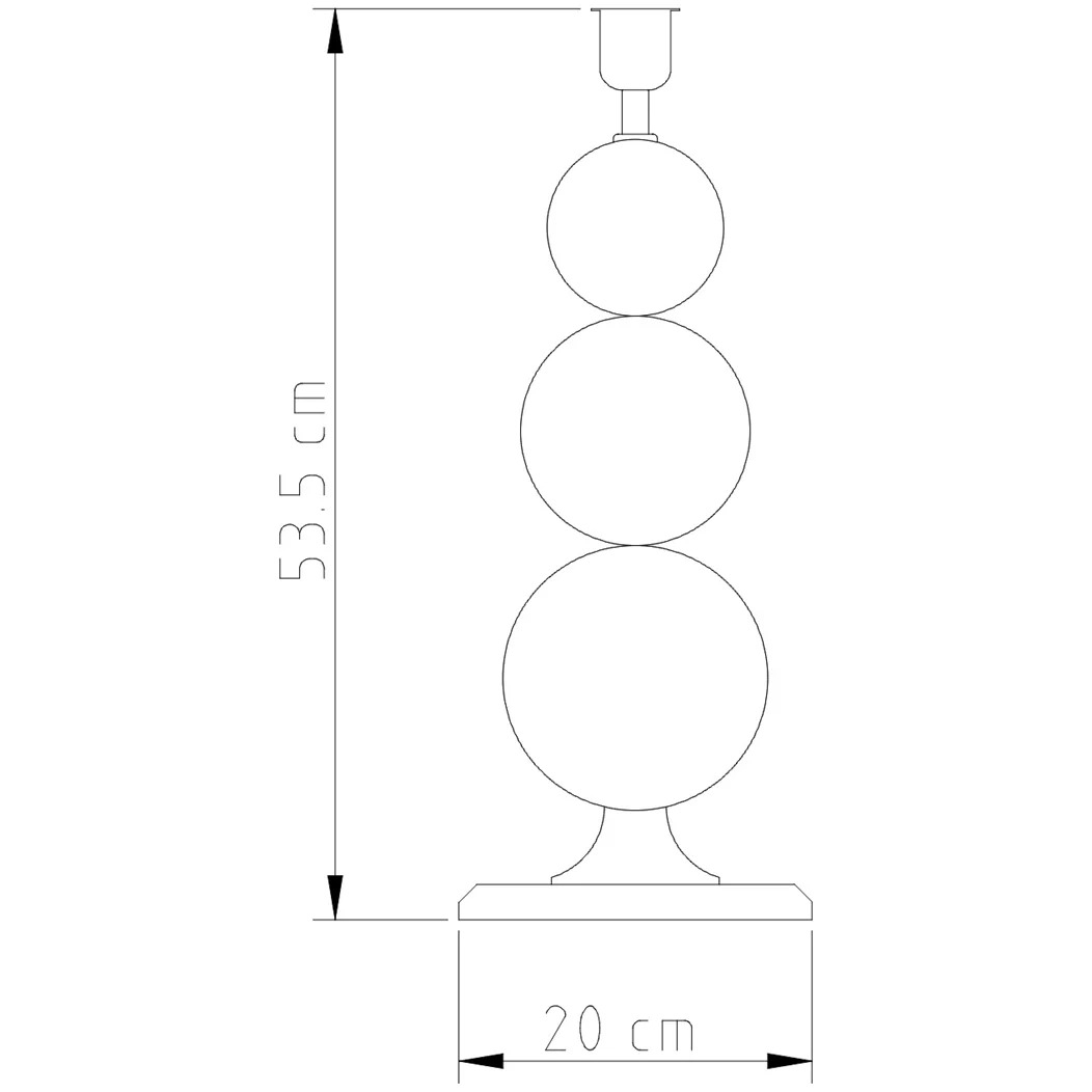 Abajur Golden Art 3 Bolas Metal Ø150x130x100mm Base Quadrada 1L E27 860mm M745PI