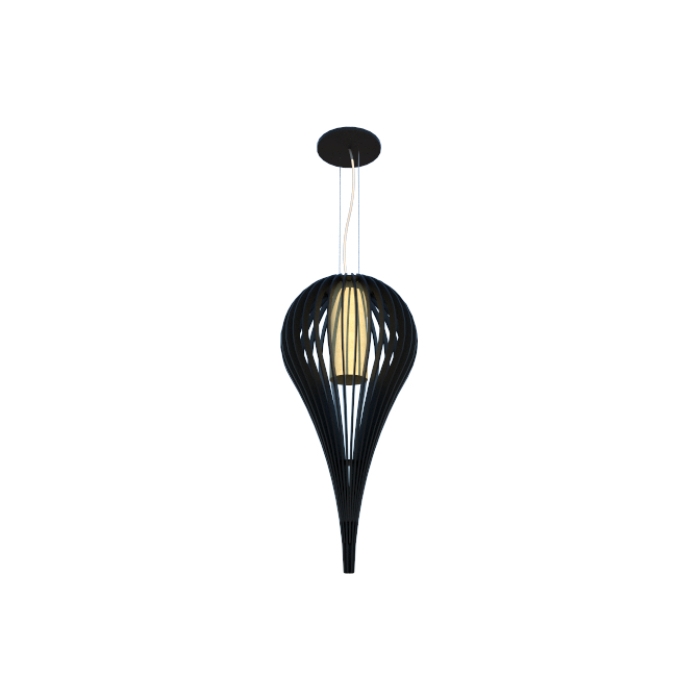 Pendente Fox Lustres Madeira Ripada 1L E27 Ø280x550mm L50