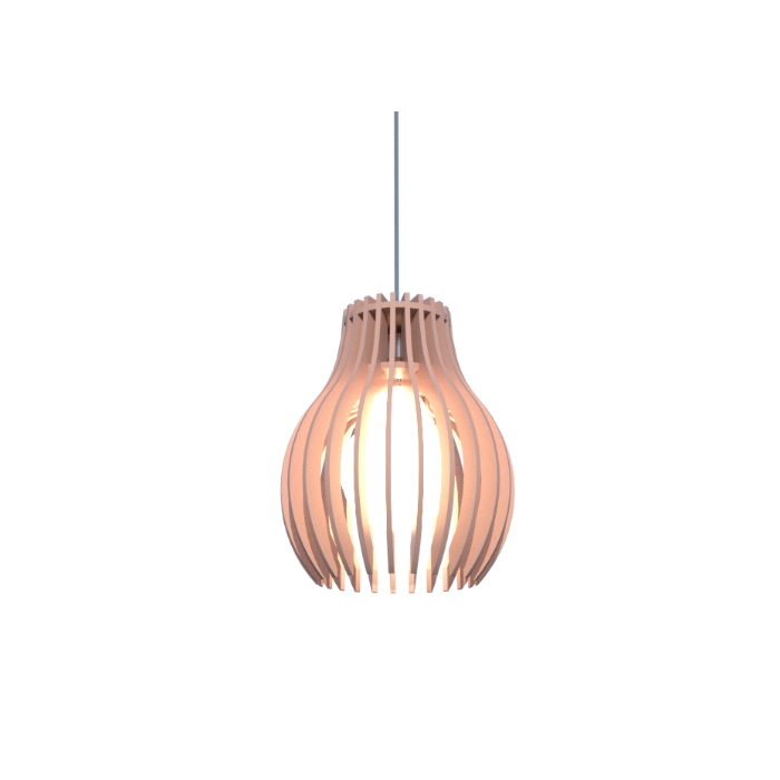 Pendente Fox Lustres Madeira Ripada 1L E27 Ø180x220mm L98