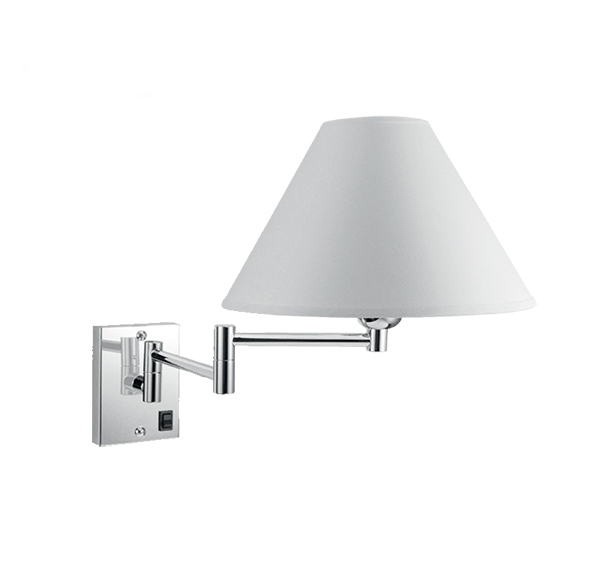 Arandela Golden Art Braço com 320mm 2 Articulações Cúpula Tecido 1L E27 320mm P335PI