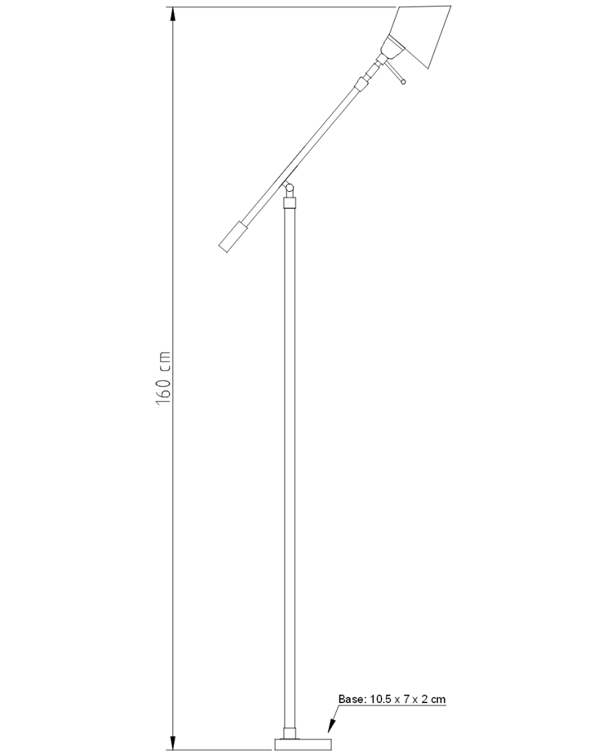 Coluna Golden Art Zull Articulada Base Retangular 1L G9 1600mm C786PI