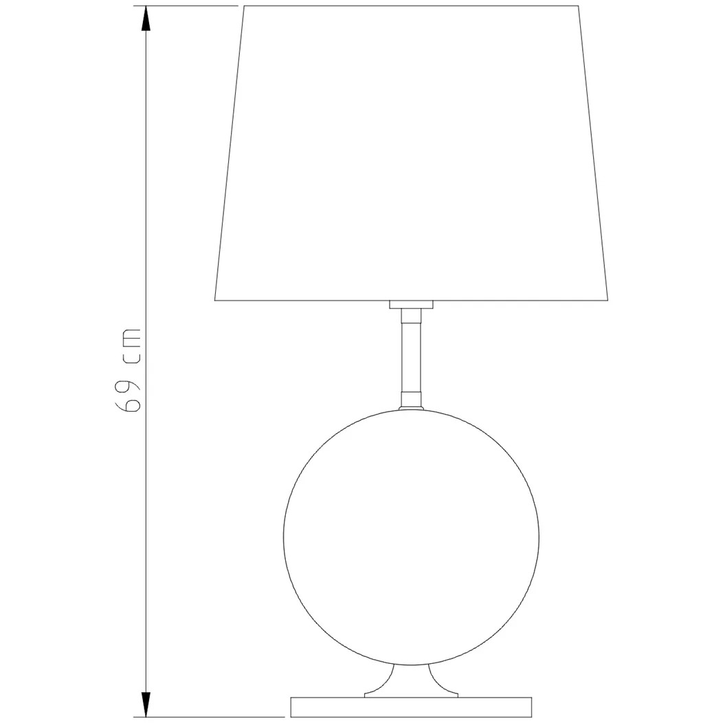 Abajur Golden Art 1 Bola Metal Ø200mm Base Quadrada 690mm 1L E27 M705PI
