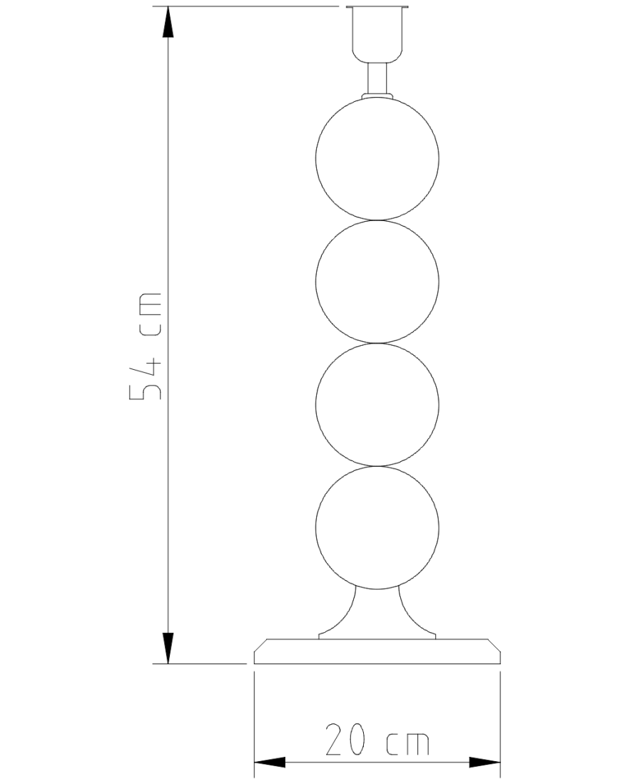 Abajur Golden Art 4 Bolas Metal Ø100mm Base Quadrada 1L E27 860mm M746PI
