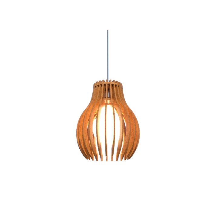 Pendente Fox Lustres Madeira Ripada 1L E27 Ø180x220mm L98