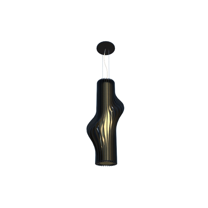 Pendente Fox Lustres Madeira Ripada 1L E27 440x280mm L130