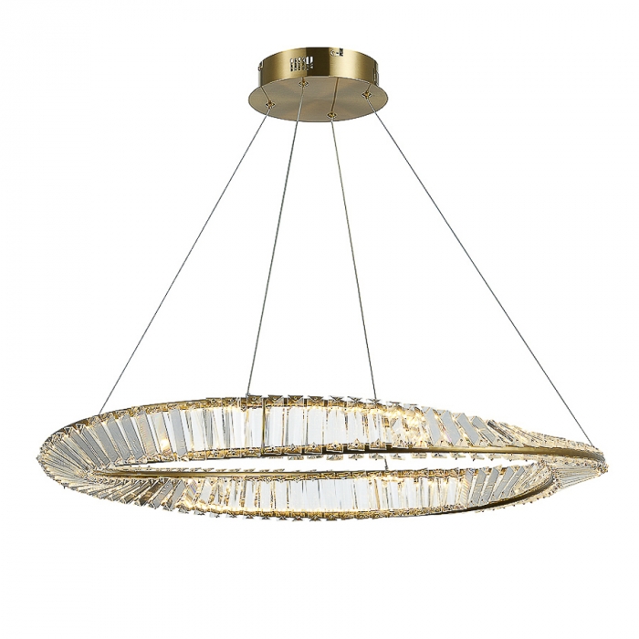 Pendente Bella Inis Dourado e Transparente 72 watts 3000K Ø800x80mm DW012S