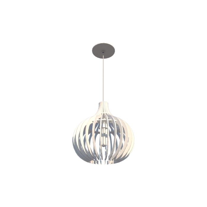 Pendente Fox Lustres Madeira Ripada 1L E27 Ø450x350mm L60