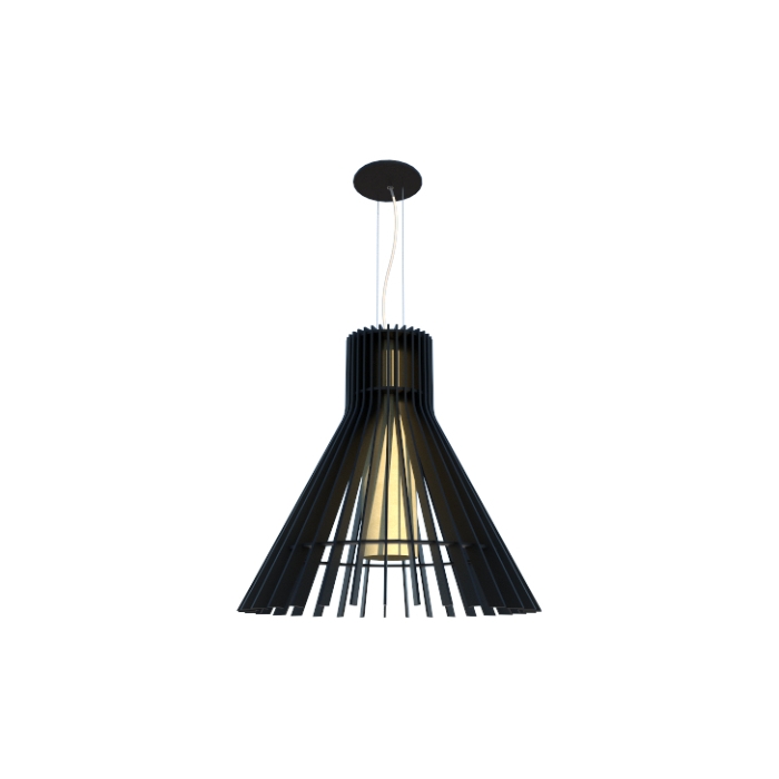 Pendente Fox Lustres Madeira Ripada 1L E27 Ø520x490mm L70