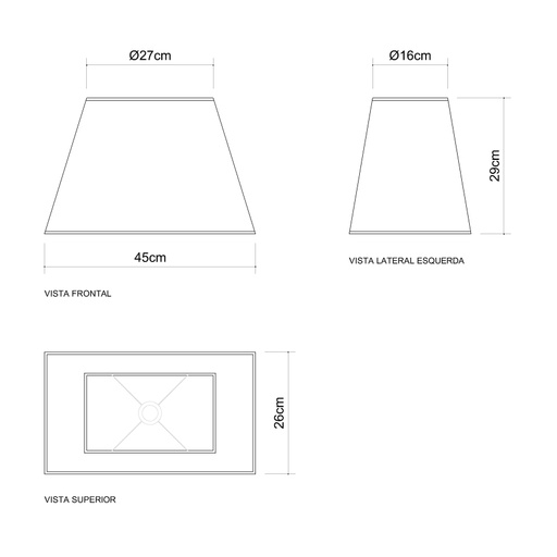 Abajur Golden Art Retângulo Latão e Madeira 660mm 1L E27 M634LTMA