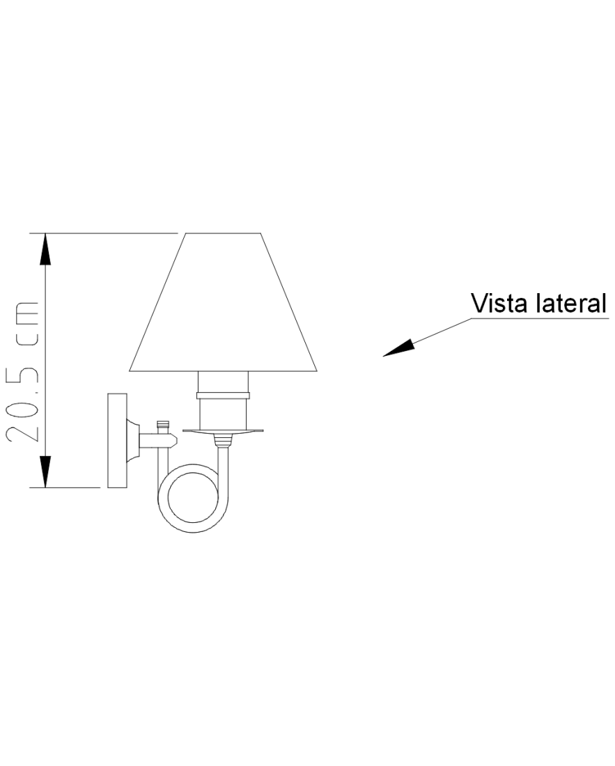 Arandela Golden Art Mini Corneta Braço Torcido 1L E27 200mm P317PI