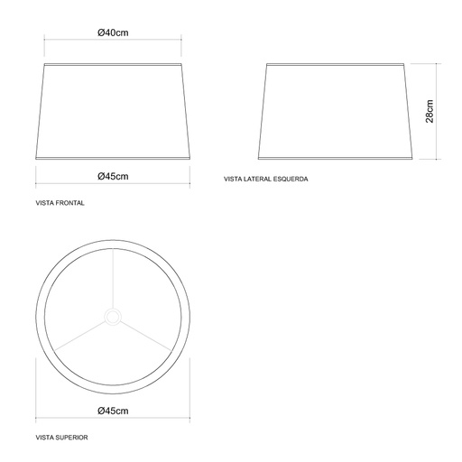Coluna Golden Art Castt Base Redonda com Ø400mm 1L E27 1600mm C895PI