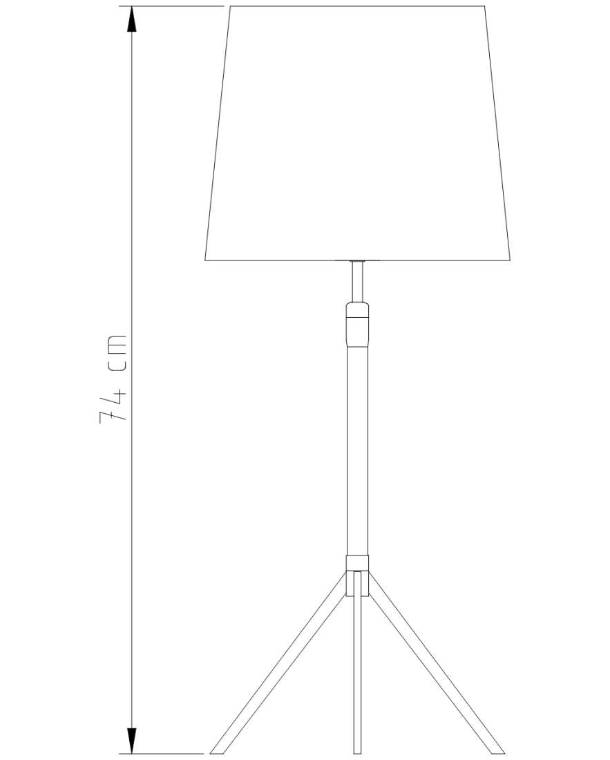 Abajur Golden Art Tripé Telescópico 1L E27 750-850mm M951PI