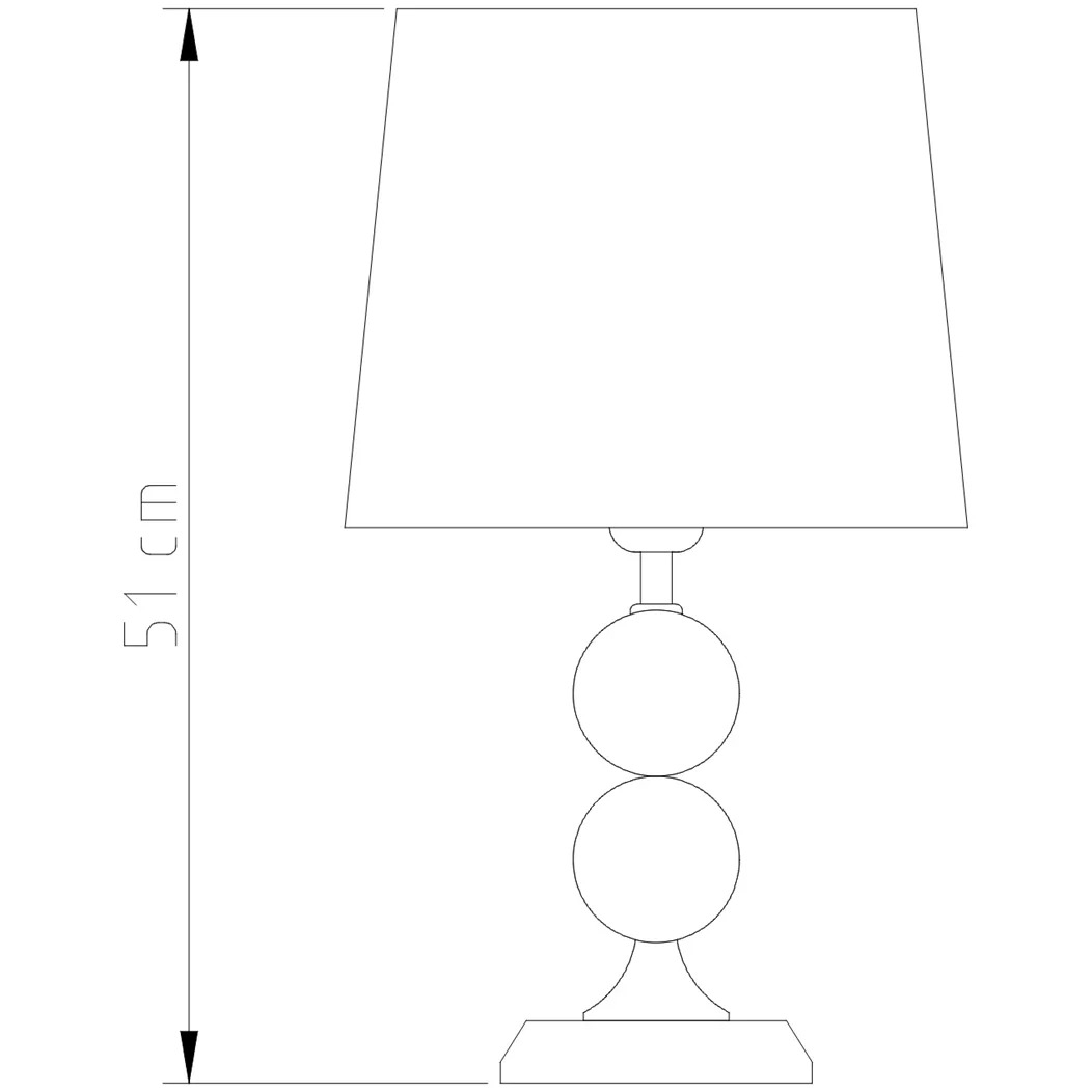 Abajur Golden Art 2 Bolas Metal Ø80mm Base Quadrada 520mm 1L E27 M703PI