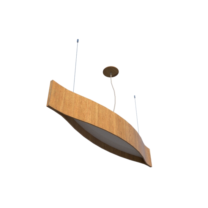 Pendente Fox Lustres Led Madeira Clean 68 watts 3000K 1900x230x150mm 702