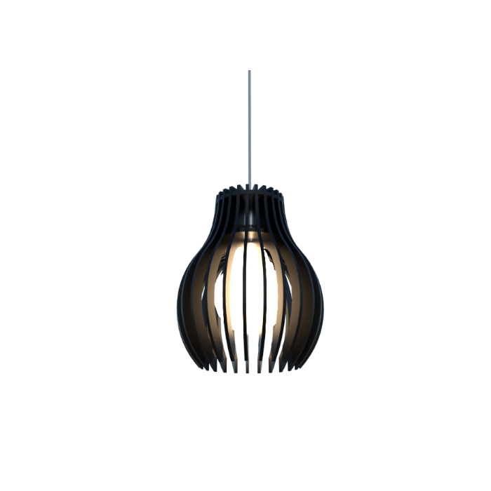 Pendente Fox Lustres Madeira Ripada 1L E27 Ø180x220mm L98