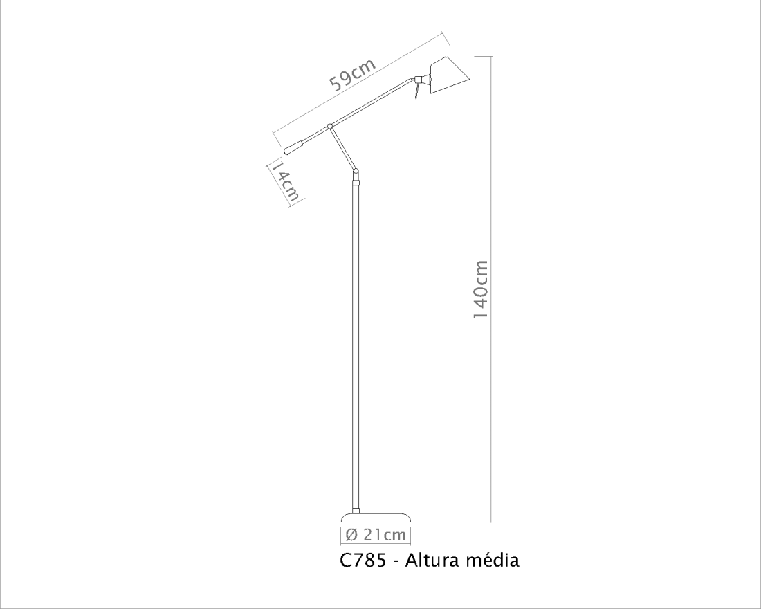 Coluna Golden Art Tamy Articulada 1L G9 1400mm C785PI