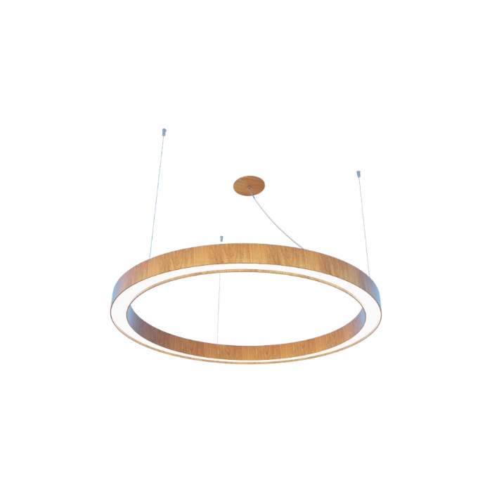 Pendente Fox Lustres Led Madeira Redondo 36 watts 3000K Ø600x70x60mm 872