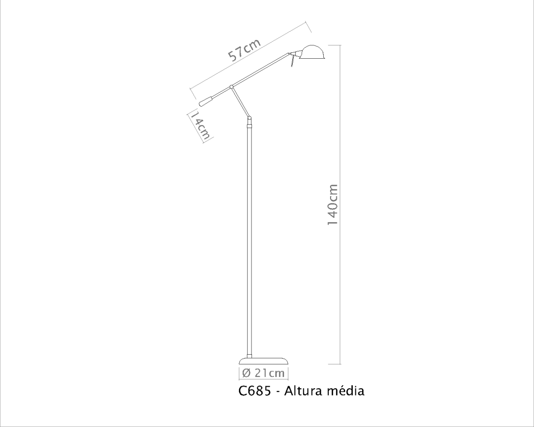 Coluna Golden Art Danny Articulada 1L G9 1400mm C685PI