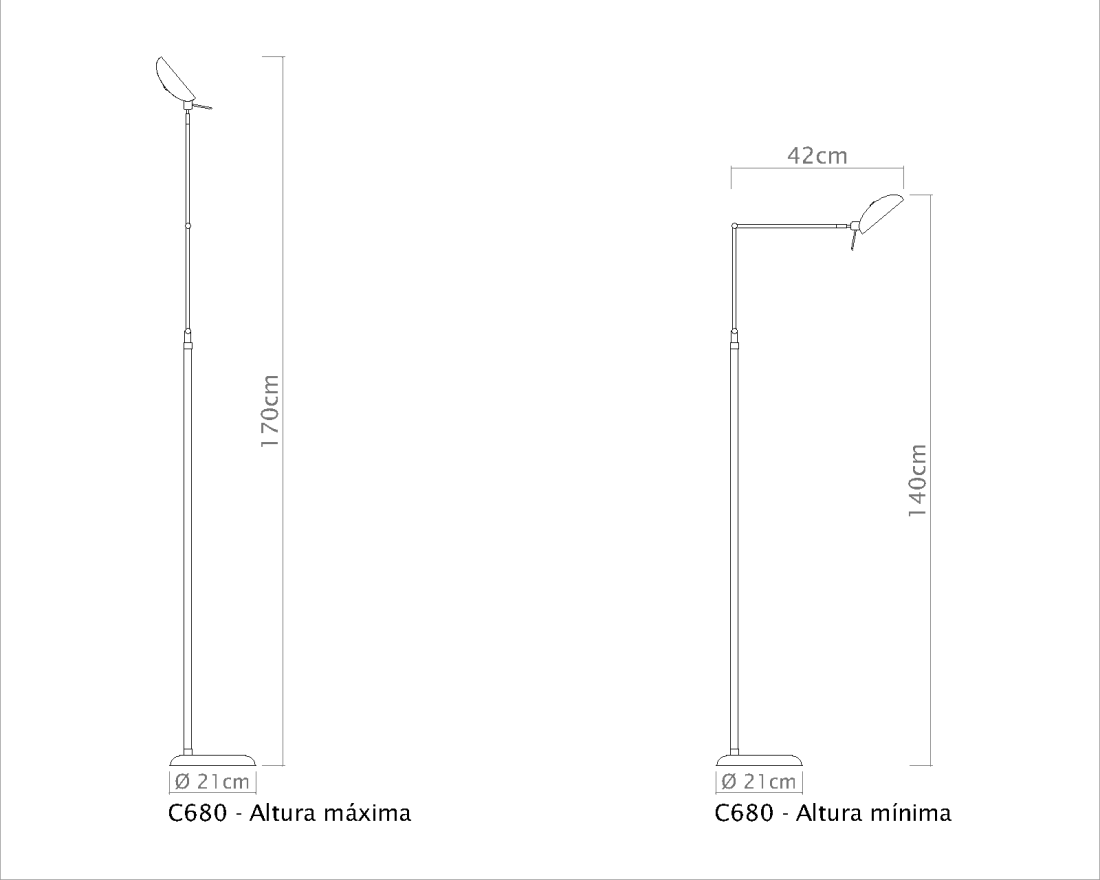 Coluna Golden Art Jully Articulada 1L G9 1500mm C680PI