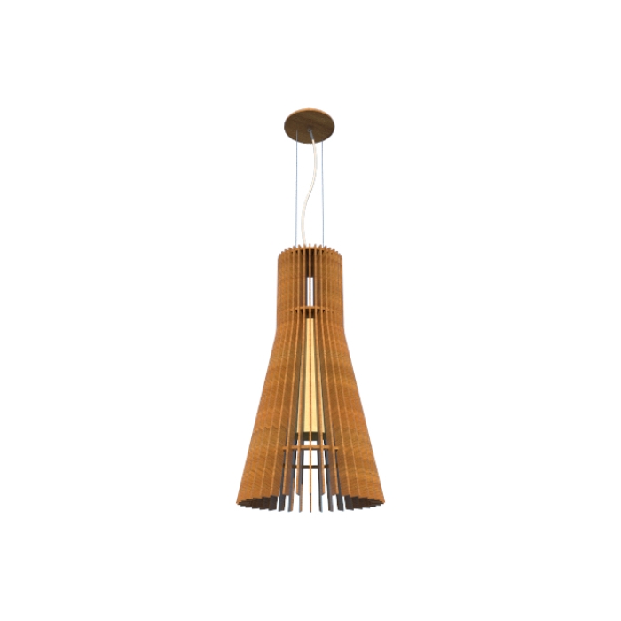Pendente Fox Lustres Madeira Ripada 1L E27 Ø350x480mm L180