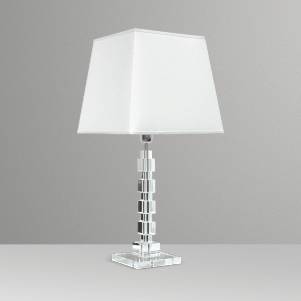 Abajur Golden Art Cubos 40 Latão e Acrílico Cristal 710mm 1L E27 M681LT