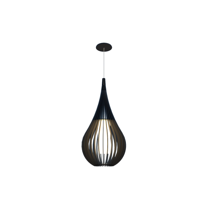 Pendente Fox Lustres Madeira Ripada 1L E27 Ø470x950mm L58