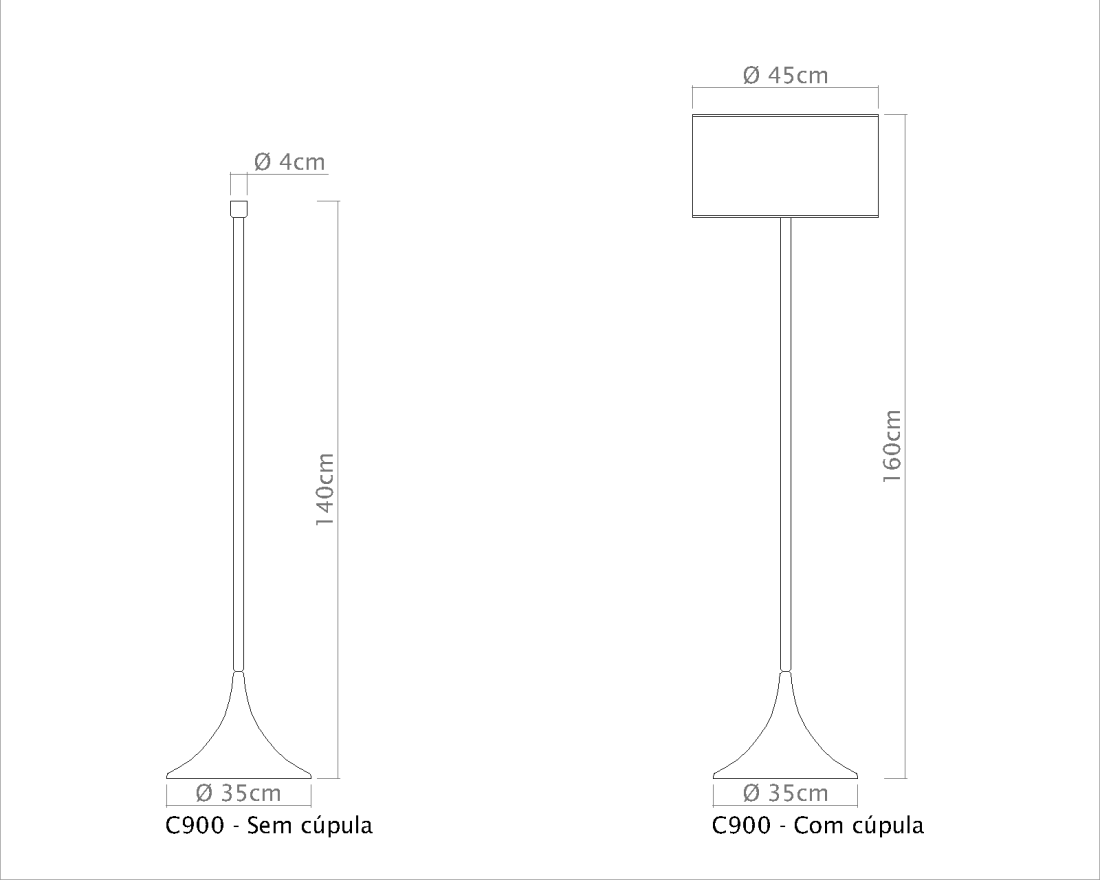 Coluna Golden Art Mistt Base em Cone 1L E27 1600mm C900PI