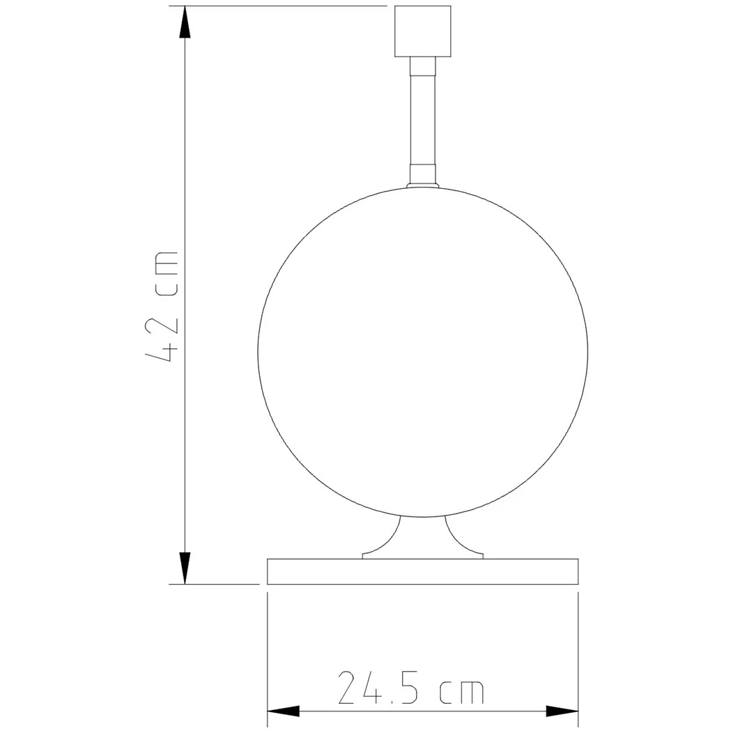 Abajur Golden Art 1 Bola Metal Ø200mm Base Quadrada 690mm 1L E27 M705PI