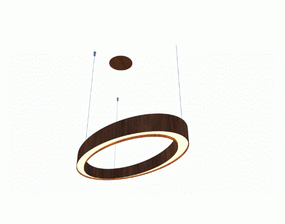 Pendente Fox Lustres Led Madeira Oval 32 watts 3000K 700x500x60mm 940