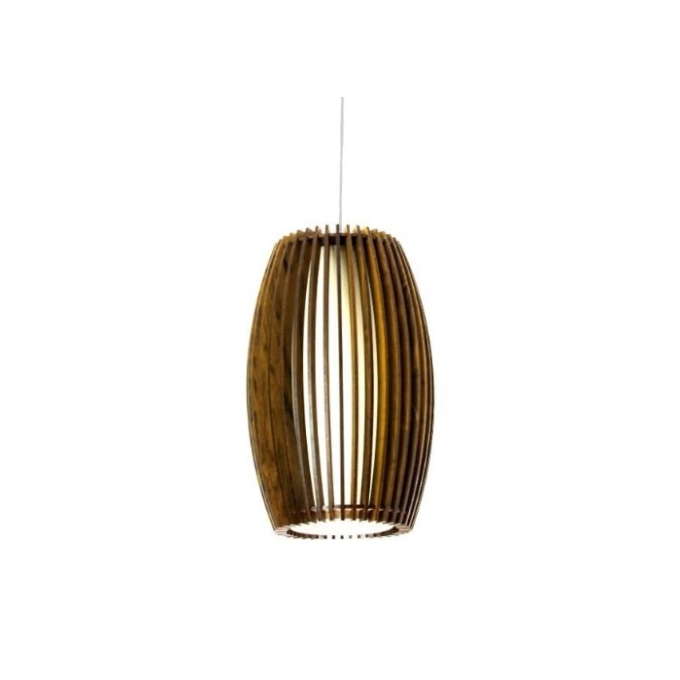 Pendente Fox Lustres Madeira Barril 1L E27 Ø240x420mm L90