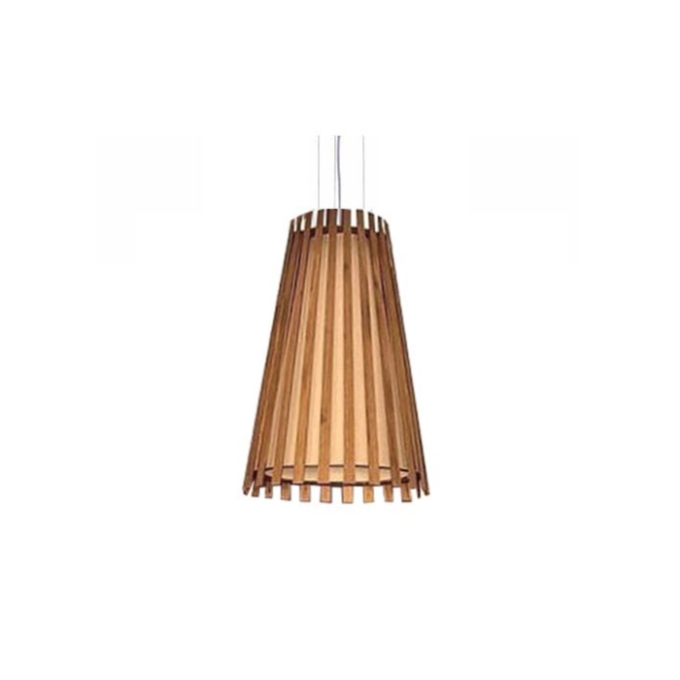 Pendente Fox Lustres Madeira Cônico 1L E27 Ø440x650mm L211