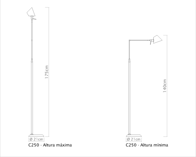 Coluna Golden Art Juliette Articulada 1L G9 1550mm C250PI