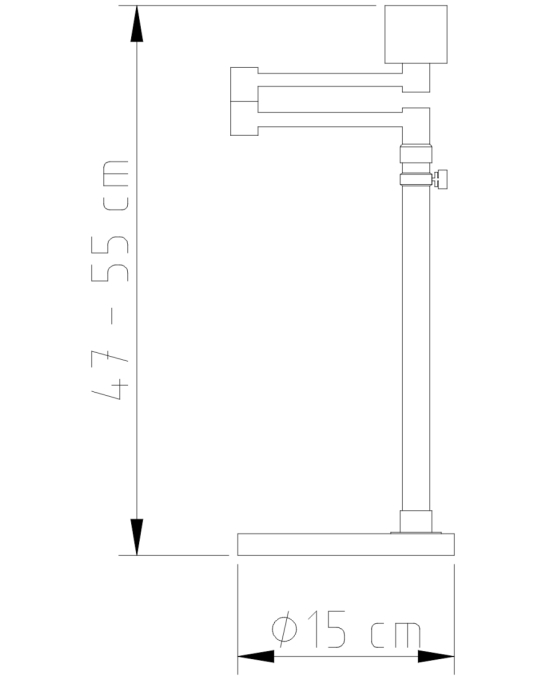 Abajur Golden Art Braço Articulado Telescópica 1L E27 620-700mm M039PI