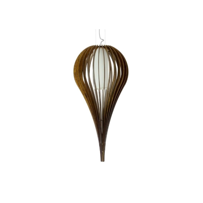Pendente Fox Lustres Madeira Ripada 1L E27 Ø280x550mm L50