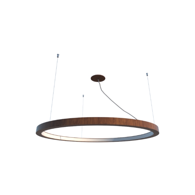 Pendente Fox Lustres Led Madeira Redondo 42 watts 3000K Ø700x40mm 861