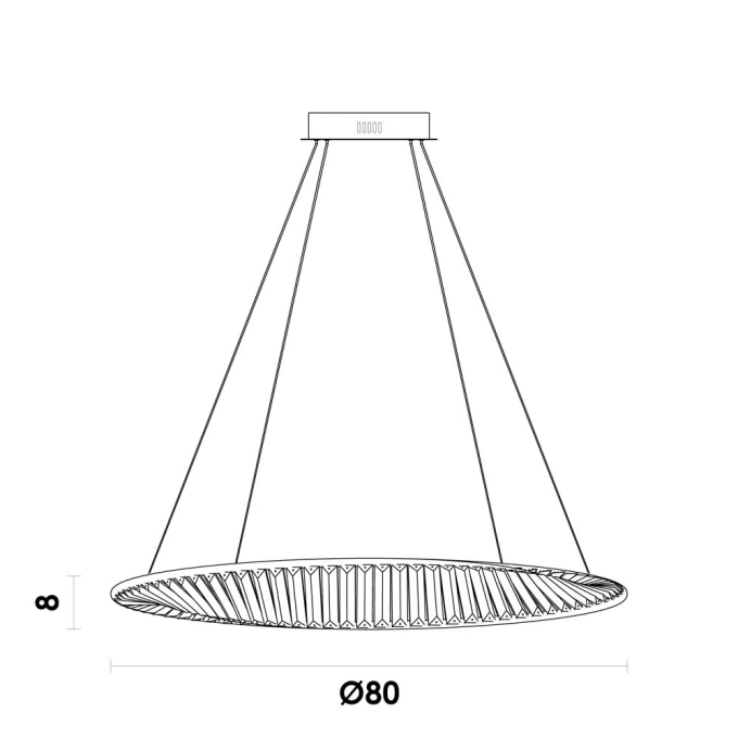 Pendente Bella Inis Dourado e Transparente 72 watts 3000K Ø800x80mm DW012S