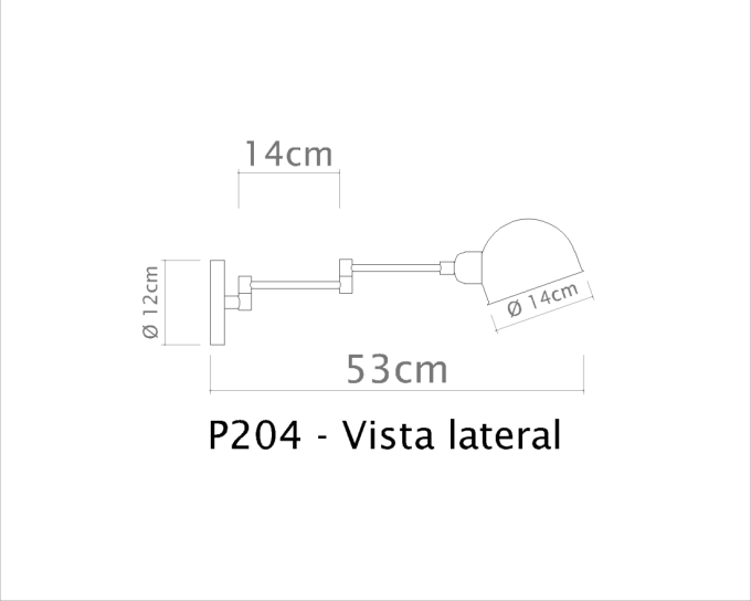Arandela Golden Art Juddy 2 Articulações 1L E27 530mm P204PI