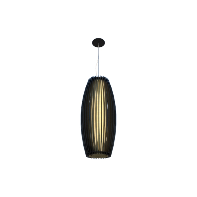 Pendente Fox Lustres Madeira Barril 1L E27 Ø300x700mm L80