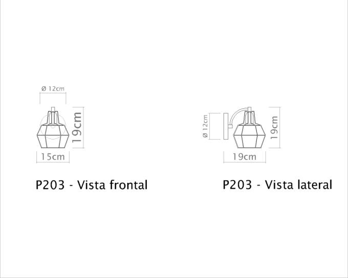 Arandela Golden Art Pucon 1L E27 190mm P203PI