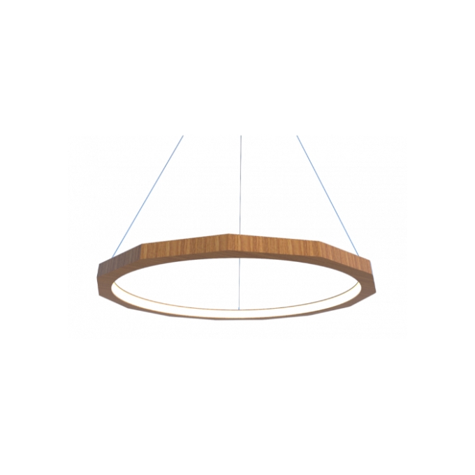 Pendente Fox Lustres Led Madeira 48 watts 3000K Ø800x40x40mm 924
