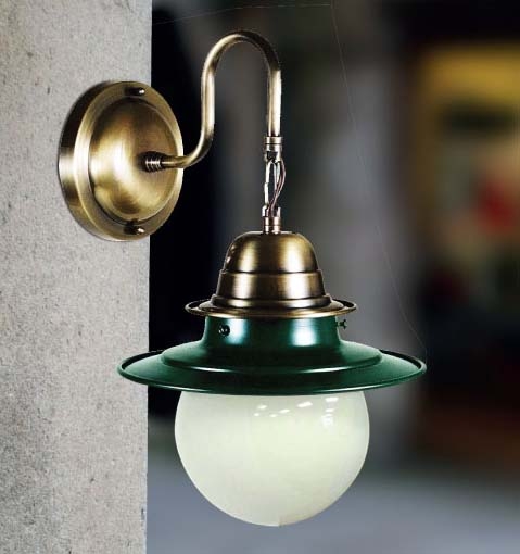 Arandela Golden Art Colonial Vidro Esférico Ø150mm 1L E27 370mm P261-15PI
