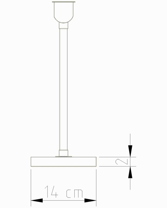Abajur Golden Art Slim Palito 30 Haste Fixa Base Quadrada 450mm 1L E27 M622PI