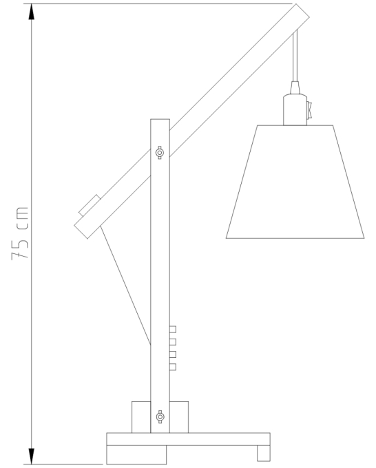 Abajur Golden Art Grua Regulável Madeira 640mm 1L E27 M660MD