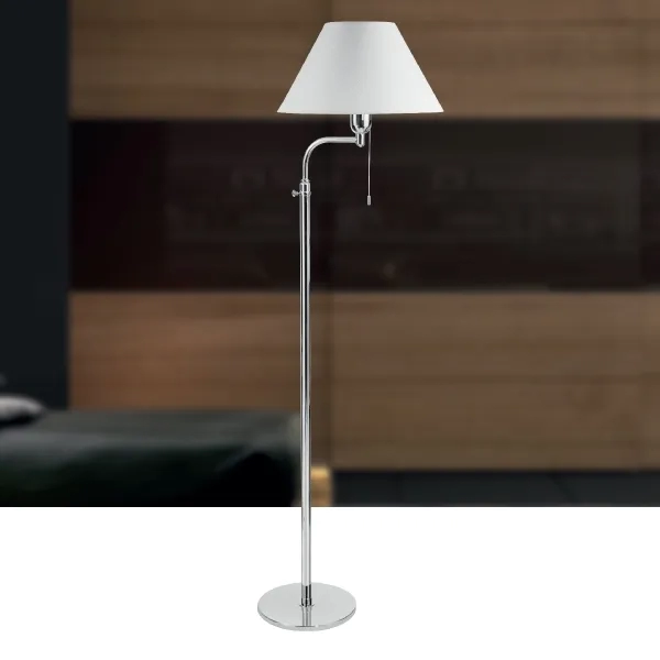 Coluna Golden Art Britner Telescópica Haste Curva 1L E27 1400-1850mm C226PI