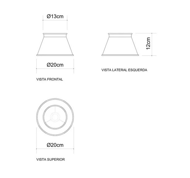 Arandela Golden Art Corneta Braço Torcido 1L E27 Cúpula Ø200x120mm P307PI
