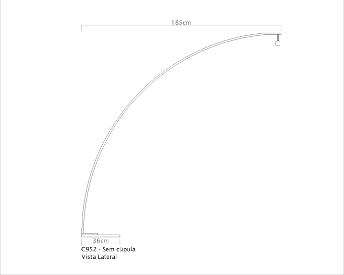 Coluna Golden Art Arco Base Retangular Deslocamento de 1850mm 1L E27 1900mm C952PI
